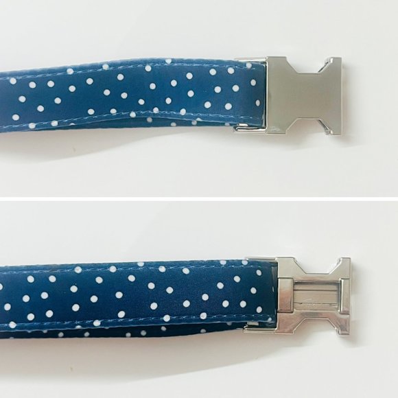 Polka Dot Dog Collar, Navy Blue/White (Medium) - Picture 4 of 6